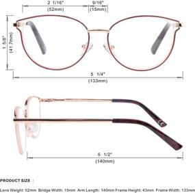 img 3 attached to Missfive 2 Pack Blue Light Blocking Reading Glasses for Women, Computer Readers with Metal Spring Hinges (Rose Red, 2.5) - Enhance your eye comfort!