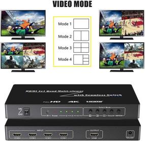 img 3 attached to 📺 Iseebiz 4K HDMI Мульти-Вьювер, 4K@30Hz 2K@60Hz Разделитель Экрана HDMI со звуковым переключателем - 4 на 1, плавное игровое произведение, Выставочный зал, Видео-встреча, Наблюдение, Показ в Торговом Центре и многое другое