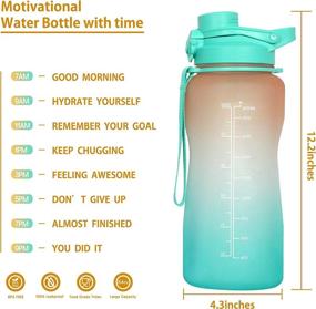 img 3 attached to 💧 IMPOSSMAKER Half Gallon Water Bottle with Time Marker, 64oz Water Jug: The Ultimate Hydration Solution for Gym, Fitness, Home, and Outdoors