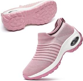 img 3 attached to 👟 RDTRAVEL Women's Walking Shoes: Sock Sneakers with Mesh, Slip-On Design, Air Cushion, and Fashionable Style - Ideal for Running and Workouts