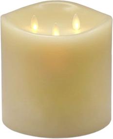 img 4 attached to 🕯️ AGLARY Large 6”x 6" Battery Operated Pillar Candles - 3 Moving Wick Electric Candles with Remote Control, Timer Function, Vanilla Scent - Ivory Glow