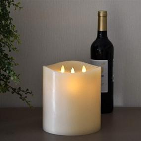 img 2 attached to 🕯️ AGLARY Large 6”x 6" Battery Operated Pillar Candles - 3 Moving Wick Electric Candles with Remote Control, Timer Function, Vanilla Scent - Ivory Glow