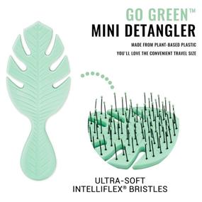 img 1 attached to Wet Brush Go Mini Detangler: Путешественная расческа для волос с невероятно мягкими щетинками IntelliFlex, легко справляющаяся с путаницей и сокращающая повреждение волос - Зеленый