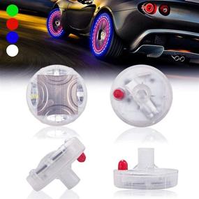 img 4 attached to 🚦 4Pcs Funvalley Surperfect LED Tire Cap Lights - Colorful Flashing Gas Nozzle Lights for Car, Auto, Motorcycles, Bicycles - Waterproof & 15 Modes