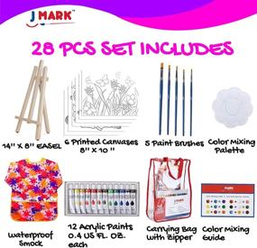 img 3 attached to 🎨 Premium Girls' Art Set: 28-Piece Acrylic Painting Kit with Bag, 12 Washable Paints, Scratch-Free Easel, Canvases, Brushes, Palette
