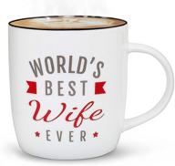 🎁 top-rated triple gifted world's best wife ever mug: best women's appreciation gift, romantic birthday ideas for her from husband, anniversary, valentines, mothers day mugs, christmas, coffee cup logo