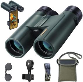 img 4 attached to 👀 High Power Compact Binoculars for Adults - 10X42, Ideal for Bird Watching, Hunting, Travel, Stargazing, Sports - BAK4 Roof Prism & FMC Lens - Waterproof - Includes Phone Adapter and Carrying Case