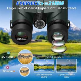 img 2 attached to 👀 High Power Compact Binoculars for Adults - 10X42, Ideal for Bird Watching, Hunting, Travel, Stargazing, Sports - BAK4 Roof Prism & FMC Lens - Waterproof - Includes Phone Adapter and Carrying Case