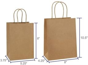 img 3 attached to 🛍️ BagDream Kraft Paper Bags: Bulk Pack of 100% Recyclable Brown Gift Bags with Handles