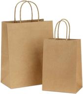 🛍️ bagdream kraft paper bags: bulk pack of 100% recyclable brown gift bags with handles logo