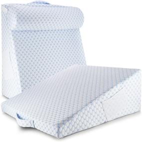 img 4 attached to 💤 Nestlé Cooling Wedge Pillow for Sleeping - Best 6-in-1 Bed Wedge Pillow with Additional Bolster Pillow - Premium Gel Foam Wedge Pillow for Post-Surgery, Acid Reflux Relief, and Pregnancy Support