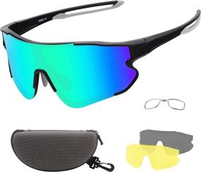 img 4 attached to 🕶️ OULAIQI Polarized Sports Sunglasses: Ultimate Performance Eyewear with Interchangeable Lenses for Men and Women