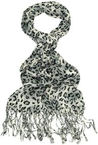 img 2 attached to 🐆 Elevate Your Look with the TrendsBlue Elegant Leopard Animal Print Scarf with Fringe