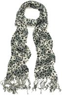 🐆 elevate your look with the trendsblue elegant leopard animal print scarf with fringe logo