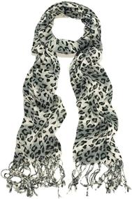 img 3 attached to 🐆 Elevate Your Look with the TrendsBlue Elegant Leopard Animal Print Scarf with Fringe