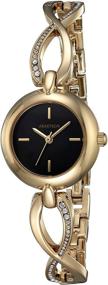 img 4 attached to ⌚ Armitron Women's Gold-Tone Curved Bangle Watch with Genuine Crystal Accents (75/5495BKGP)