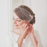 💍 vintage pearl bride wedding birdcage veil with crystal headpiece: elegant bridal accessories for women and girls logo