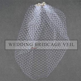 img 1 attached to 💍 Vintage Pearl Bride Wedding Birdcage Veil with Crystal Headpiece: Elegant Bridal Accessories for Women and Girls