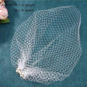 img 3 attached to 💍 Vintage Pearl Bride Wedding Birdcage Veil with Crystal Headpiece: Elegant Bridal Accessories for Women and Girls