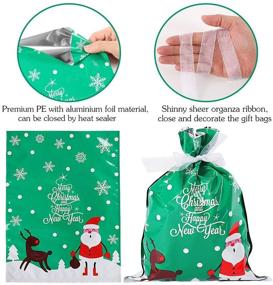 img 2 attached to 🎁 Праздничные фольгированные пакеты для подарков с атласной лентой, 30 штук рождественских упаковок "Милар" - Мешочки для упаковки подарков на Рождество - большие, средние и маленькие размеры.