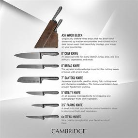 img 2 attached to 🔪 Стильный и прочный: набор кухонных ножей Cambridge Silversmiths Nero с держателем, из нержавеющей стали, 12 предметов