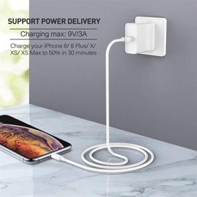 img 2 attached to 🔌 Suswillhit 6Фт Apple MFi сертифицированный USB C к Lightning кабель - Быстрая зарядка Power Delivery для iPhone 12/12 Mini/12 Pro/12 Pro Max/11 Pro/11 Pro Max/X/XS/XR/XS Max/8/8 Plus/iPad/AirPods (Белый)