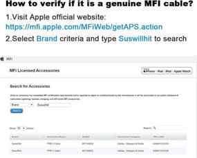 img 3 attached to 🔌 Suswillhit 6Фт Apple MFi сертифицированный USB C к Lightning кабель - Быстрая зарядка Power Delivery для iPhone 12/12 Mini/12 Pro/12 Pro Max/11 Pro/11 Pro Max/X/XS/XR/XS Max/8/8 Plus/iPad/AirPods (Белый)