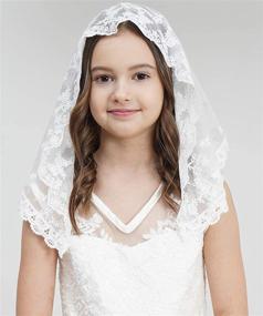 img 2 attached to 👧 Lace Head Covers for Girls Communion Veils - Ideal Mass Headcovering for Girls - V88