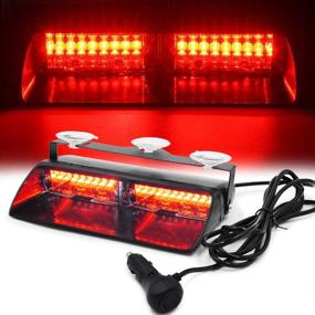 img 4 attached to FOXCID LED Law Enforcement Emergency Hazard Warning Strobe Flashing Lights 16 LED High Intensity 18 Modes For Interior Roof Dash Windshield With Suction Cups (Red)