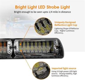 img 2 attached to FOXCID LED Law Enforcement Emergency Hazard Warning Strobe Flashing Lights 16 LED High Intensity 18 Modes For Interior Roof Dash Windshield With Suction Cups (Red)