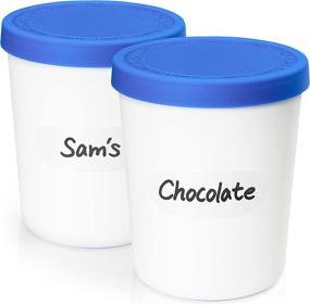 img 3 attached to 🍨 SUMO Ice Cream Containers: Reusable 1 Quart Tubs with Erasable Labels and Lids - 5 Multicolored Pint Storage Containers for Homemade Ice Cream