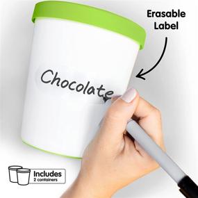 img 2 attached to 🍨 SUMO Ice Cream Containers: Reusable 1 Quart Tubs with Erasable Labels and Lids - 5 Multicolored Pint Storage Containers for Homemade Ice Cream