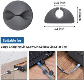 img 3 attached to 🔌 CHEFBEE 8 Pack Cable Clips - Cord Organizer Cable Management - Self Adhesive Wire Holder System - Multipurpose Wire Clips for Computer, Electrical, Charging & Mouse Cords (Gray)