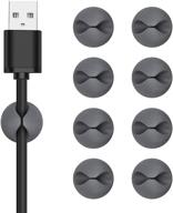 🔌 chefbee 8 pack cable clips - cord organizer cable management - self adhesive wire holder system - multipurpose wire clips for computer, electrical, charging & mouse cords (gray) logo