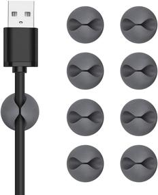 img 4 attached to 🔌 CHEFBEE 8 Pack Cable Clips - Cord Organizer Cable Management - Self Adhesive Wire Holder System - Multipurpose Wire Clips for Computer, Electrical, Charging & Mouse Cords (Gray)