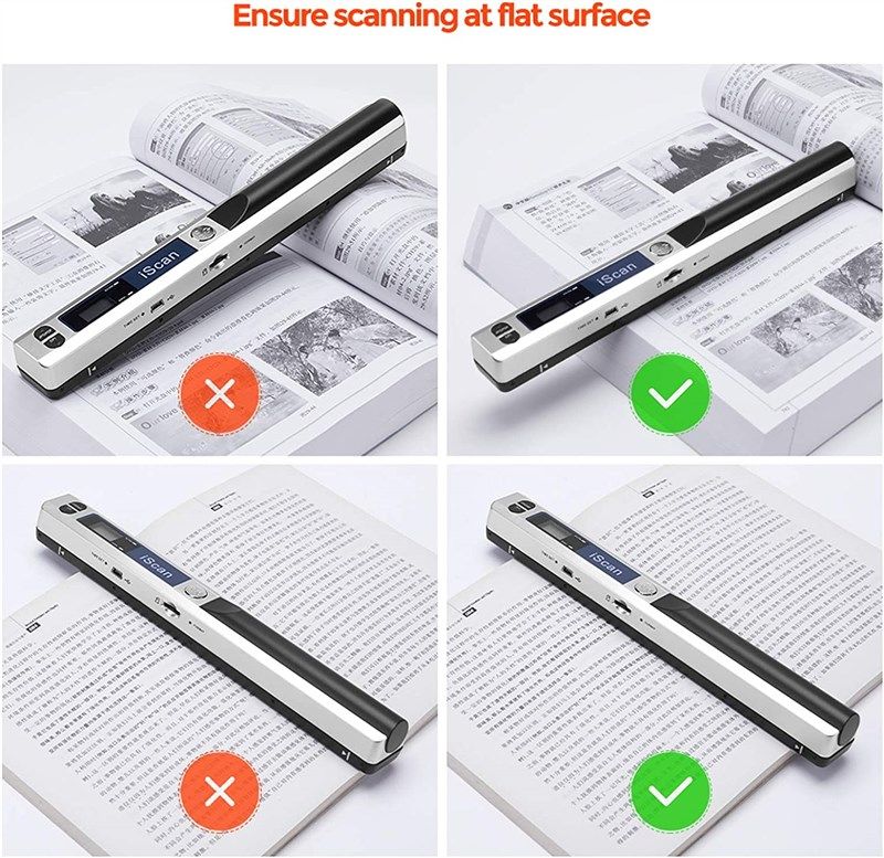 MUNBYN Portable Scanner, Photo Scanner for A4 Documents Pictures Pages  Texts in 900 Dpi, Flat Scanning, Include 16G SD Card, Wand Document Scanner