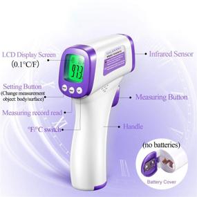 img 3 attached to 🌡️ No-Contact Infrared Forehead Thermometer for Adults and Children - Fever Alarm, Accurate Readings, Memory Function, Batteries Not Included