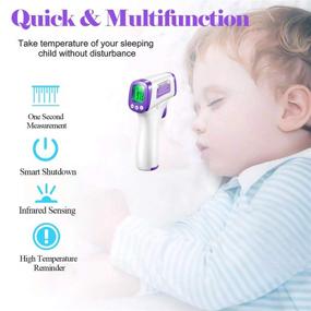 img 1 attached to 🌡️ No-Contact Infrared Forehead Thermometer for Adults and Children - Fever Alarm, Accurate Readings, Memory Function, Batteries Not Included