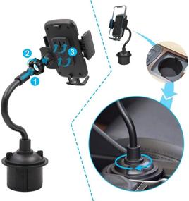 img 1 attached to 📱 TDTOK Car Cup Holder Phone Mount - Portable & Adjustable Gooseneck Phone Holder for Car - iPhone11/Pro/Xs/Max/X/XR/8/8 Plus & Samsung Note10/S10/S9/S8 Compatible