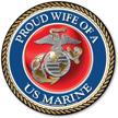 proud wife marine circle magnet logo