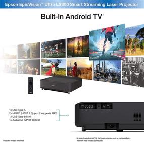 img 1 attached to 📽️ Epson EpiqVision Ultra LS300: 3600 Lumens Smart Laser Projector with Android TV, Yamaha Speakers, and Bluetooth Connectivity