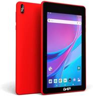 📱 egotek 7 inch wifi tablet, android 9 pie gms certified os, 2.5d glass touch screen, ips screen, 1.5ghz quad core, 2gb+16gb, 2.0+5.0mp camera, long life battery, free leather case in red logo