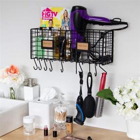 img 3 attached to 💇 Efficient Hair Products & Tool Storage: Wall35 Amalfi Bathroom Organizer with 10 Hooks, Black