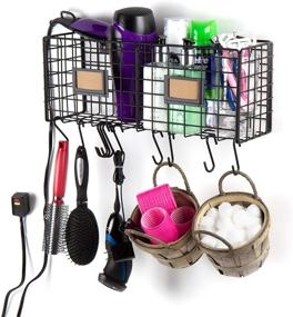 img 4 attached to 💇 Efficient Hair Products & Tool Storage: Wall35 Amalfi Bathroom Organizer with 10 Hooks, Black