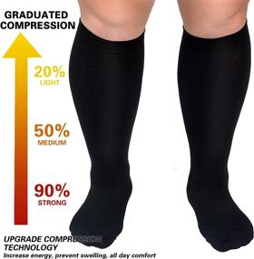 img 1 attached to 🧦 Plus Size Compression Socks: Wide Calf Support for Women & Men - 20-30 mmHg Knee High Stockings for Circulation Recovery