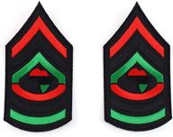 🎖️ sergeant military rgy rasta embroidered patch set - pack of 2 logo