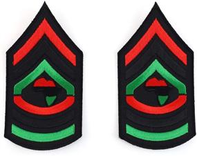img 1 attached to 🎖️ Sergeant Military RGY Rasta Embroidered Patch Set - Pack of 2