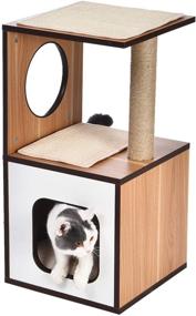 img 4 attached to 🐱 Premium Wooden Cat Furniture with Scratching Posts by Amazon Basics: The Purr-fect Haven for Your Feline Friend