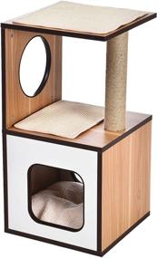 img 3 attached to 🐱 Premium Wooden Cat Furniture with Scratching Posts by Amazon Basics: The Purr-fect Haven for Your Feline Friend