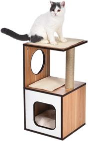 img 1 attached to 🐱 Premium Wooden Cat Furniture with Scratching Posts by Amazon Basics: The Purr-fect Haven for Your Feline Friend